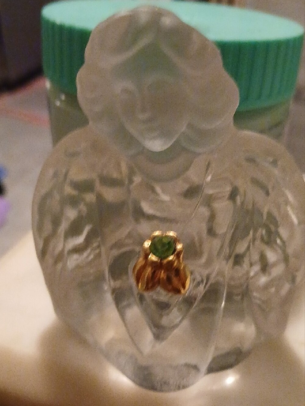 Fenton Art Glass Crystal Guardian Angel Satin Head Figure